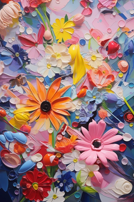 A flowers-like painting wallpaper