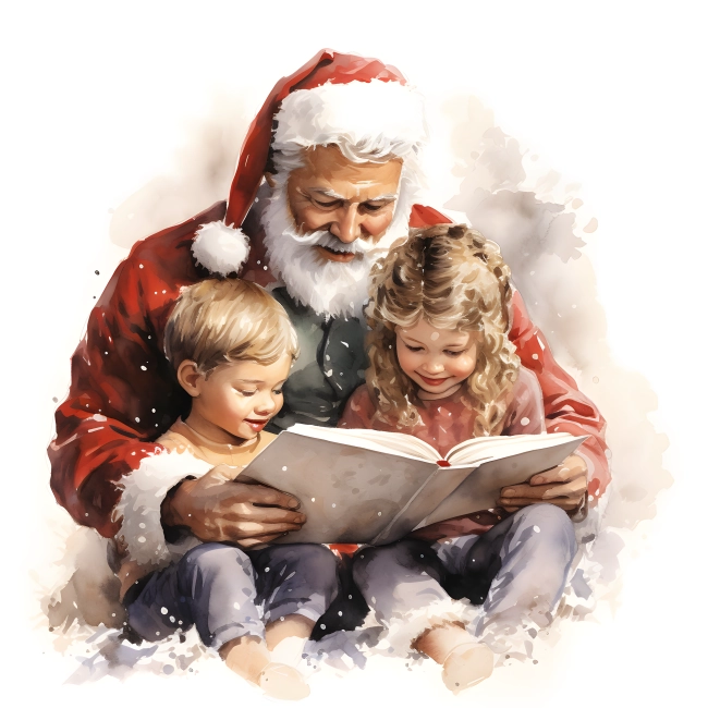 Cozy Reading Time with Santa