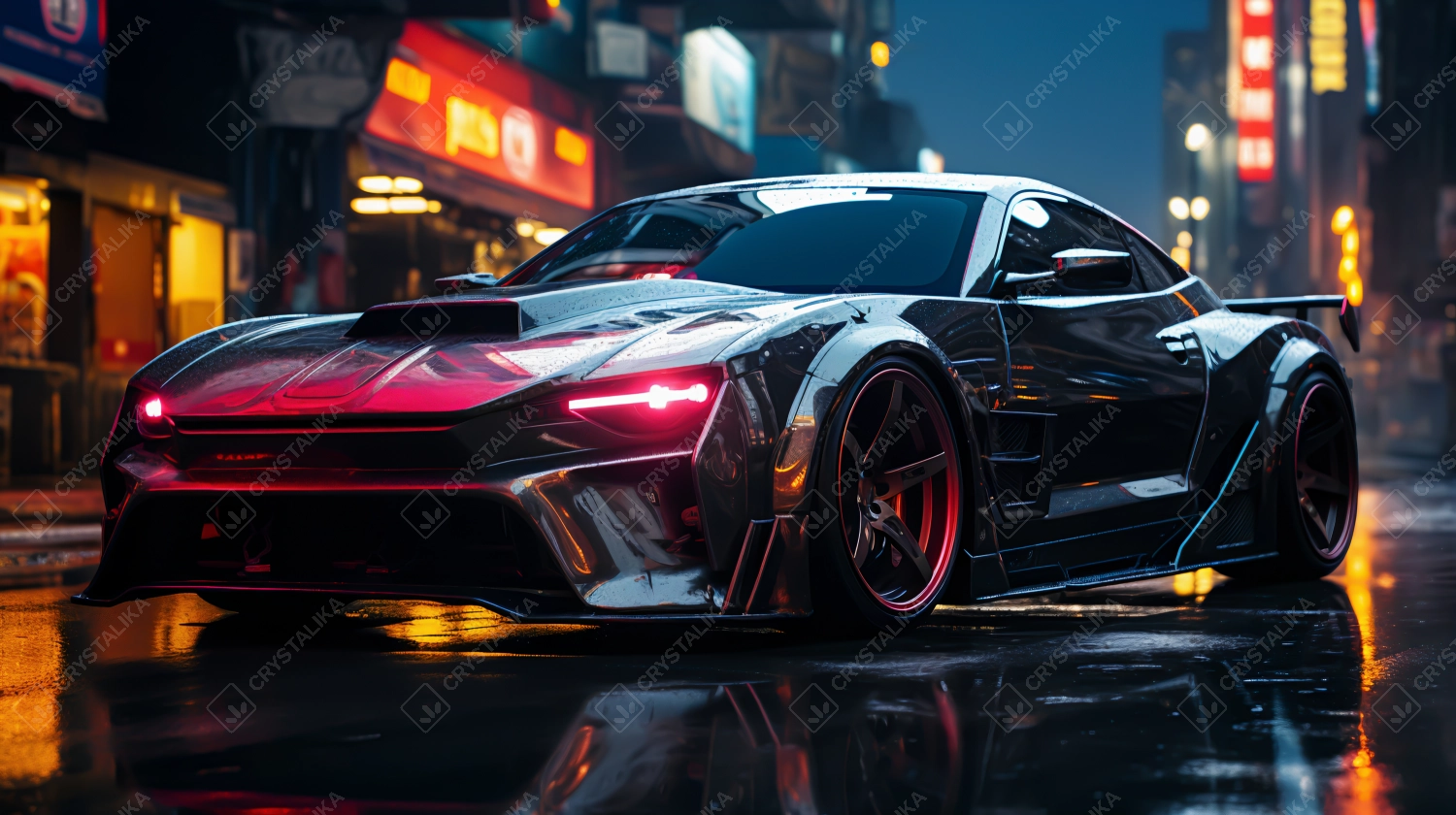 Cyberpunk car wallpaper