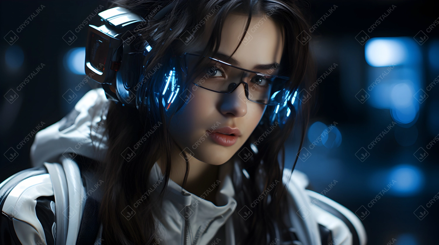 Portrait of a cyberpunk girl, wallpaper