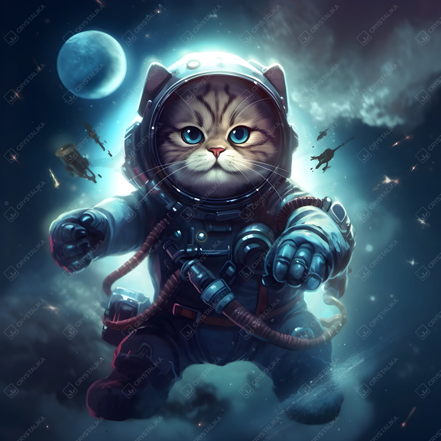 Astronaut Cat - Fantasy Art