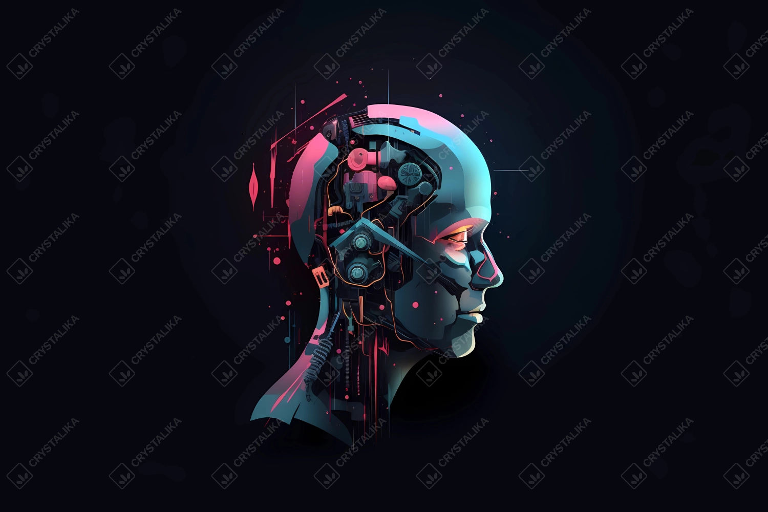 Futuristic humanoid robot