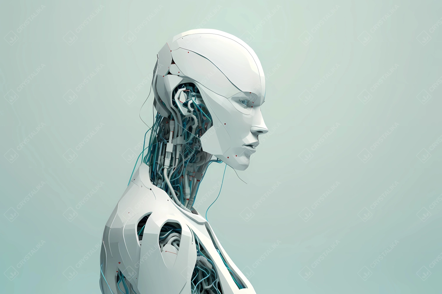 Futuristic humanoid robot