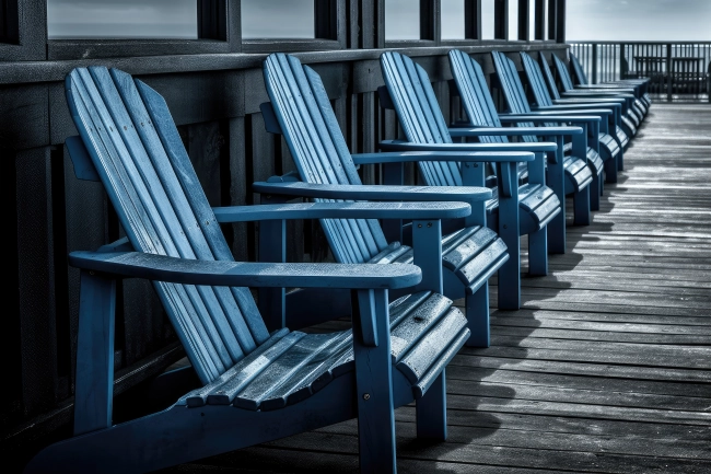 Chairs near swimming pool