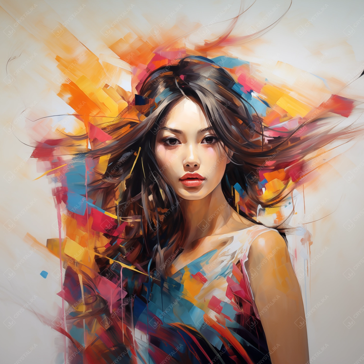 Colorful Abstract Portrait of a Woman