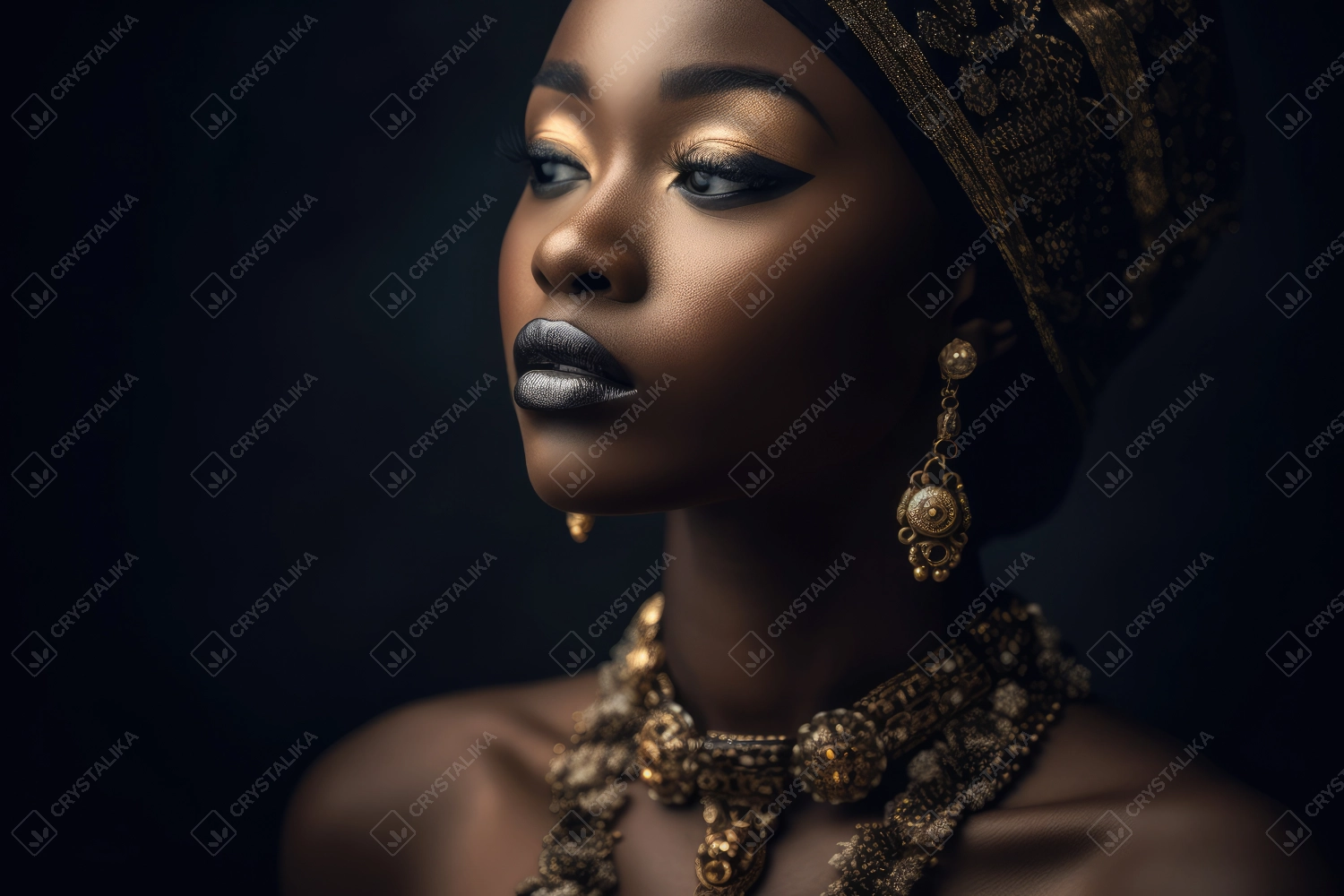 Professional portrait of an African supermodel