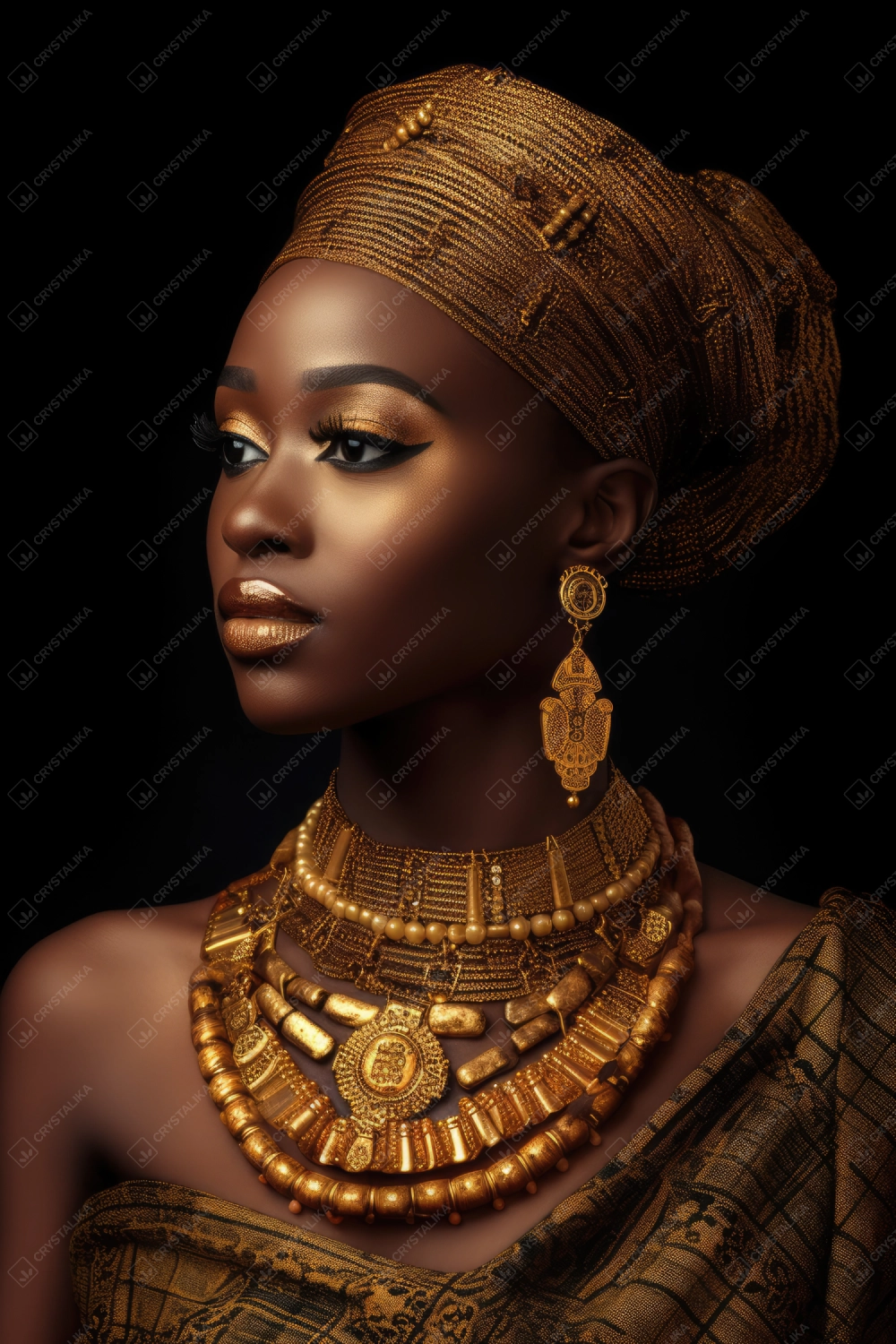 Professional portrait of an African supermodel