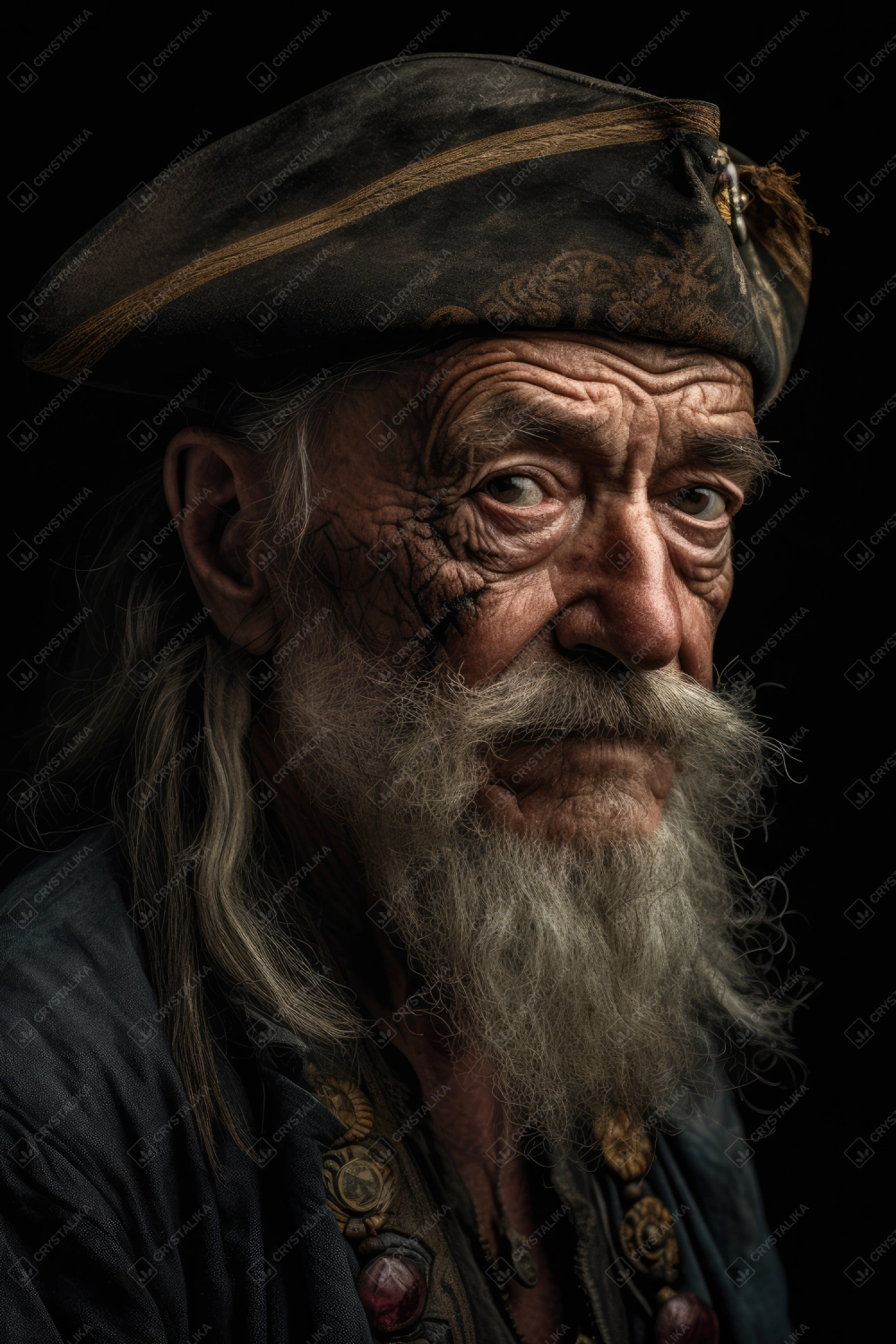 Portrait of an old sailor - Crystalika: Premium Quality AI Images