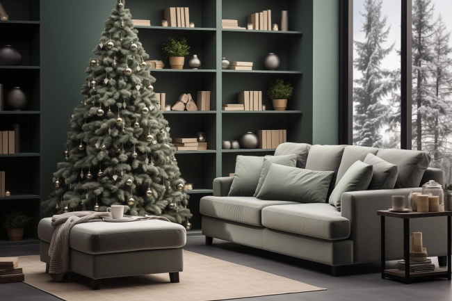 Cozy simple Christmas living room